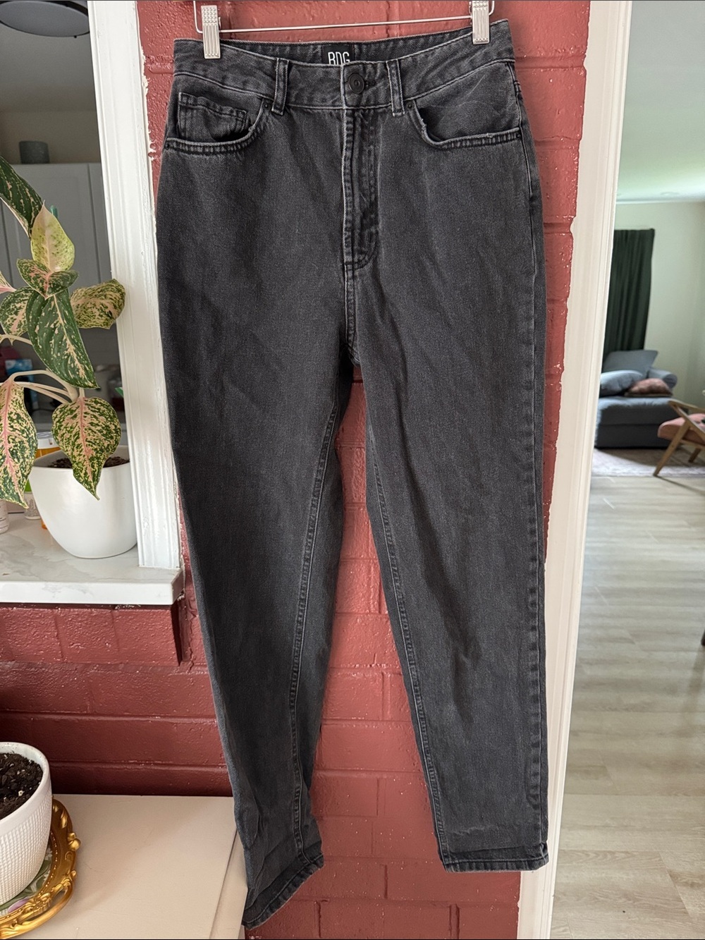 BDG Urban Outfitters Washed Black High-Rise Mom Jeans Size 27